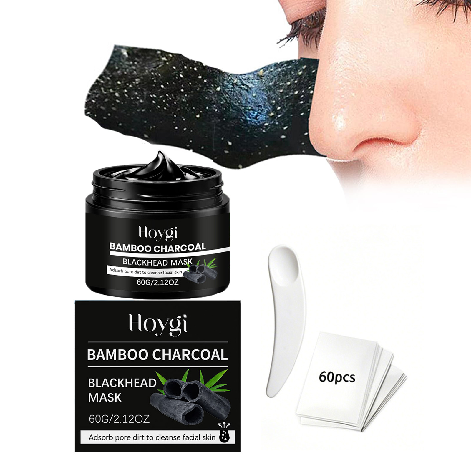 Face Mask Skincare - 대나무 숯 블랙헤드 마스크 필오프 모공