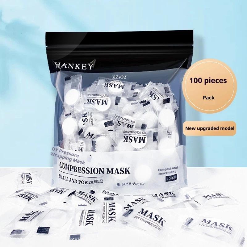 **100개 일회용 압축 페이셜 마스크 휴대용 여행용  - Face Mask Skincare 리뷰 및 가격