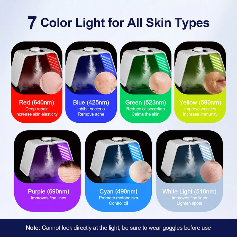 7가지 색상 LED 광자 미용 마스크 피부 보습 나노  - Face Mask Skincare 리뷰 및 가격