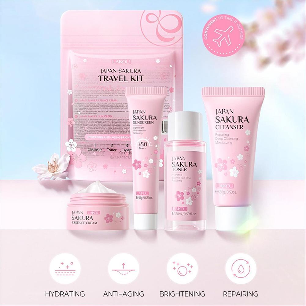 사쿠라 스킨 케어 세트 페이셜 클렌저, 세럼, 토너,  - Cleanser Face 리뷰 및 가격