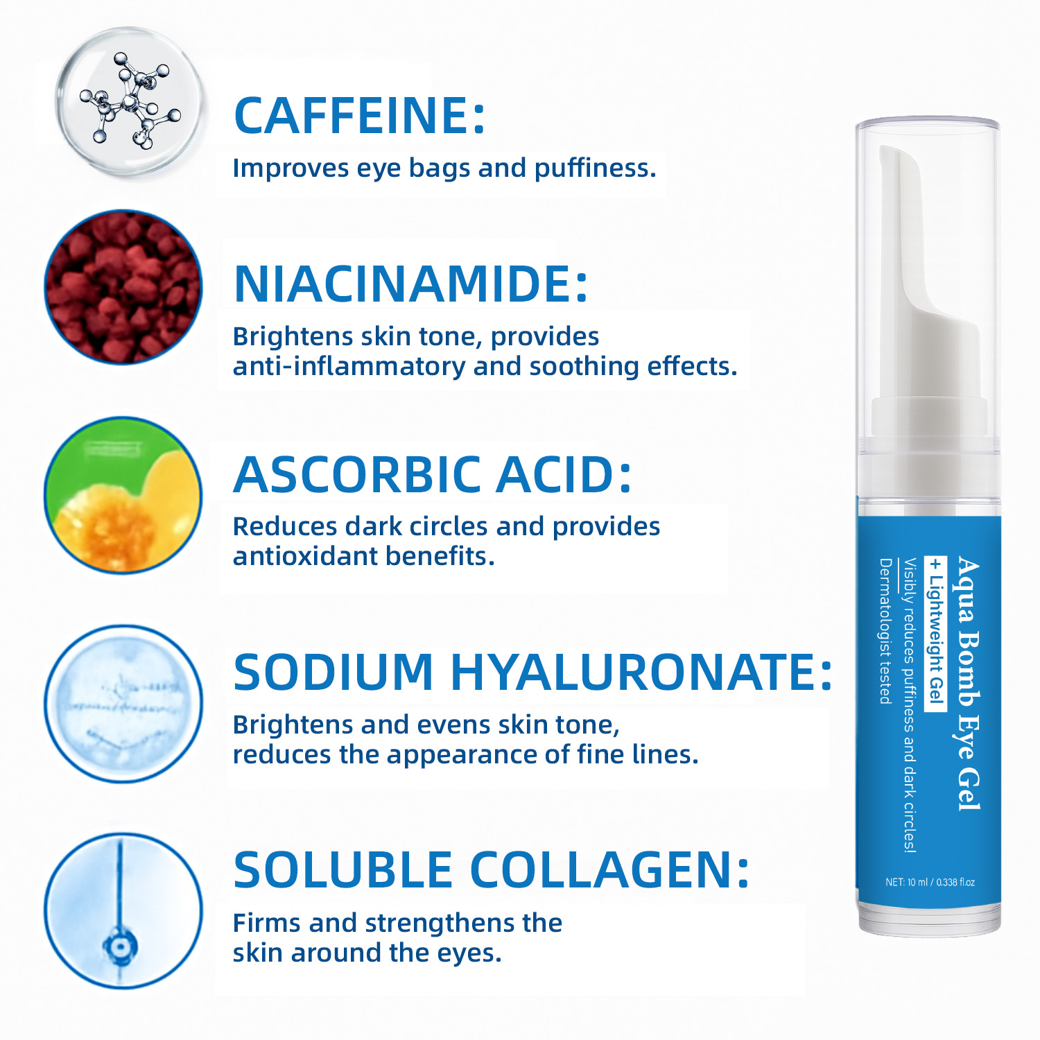 아쿠아 쿨링 아이 젤 카페인 & 히알루론산으로 부기 완 - Vitamin C Serum 리뷰 및 가격
